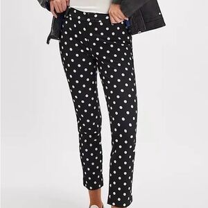 Free People Navy Blue Polka Dot Ankle Pants – Size 6 (Has Rip)